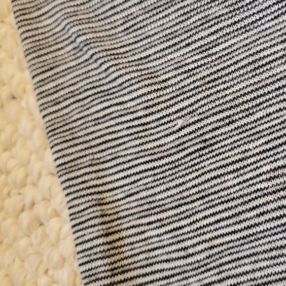 Calvin Klein Performance Asymmetrical Loose Top Black Gray Striped Short Sleeve - Picture 4 of 6